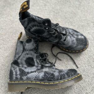 Gently worn free people doc martens limited edition tie dye black and grey